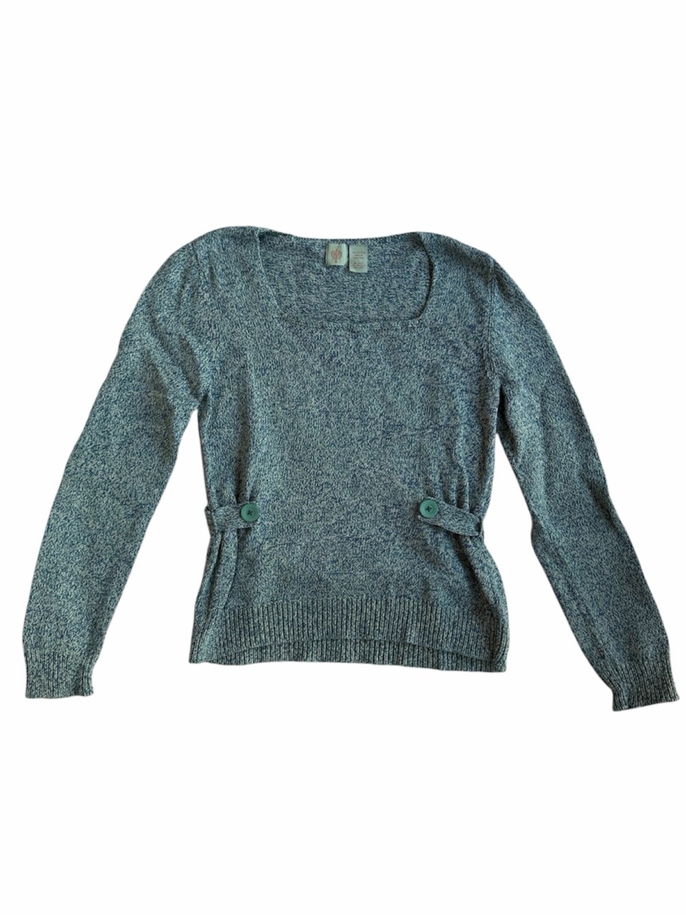 Anthropologie Teal Marled Scoop Neck Sweater